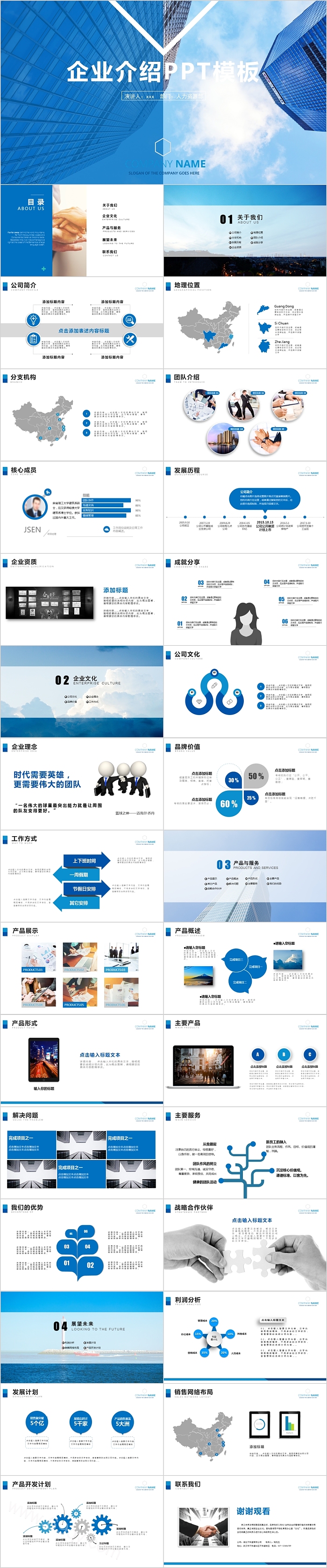 人力资源部企业介绍PPT模板