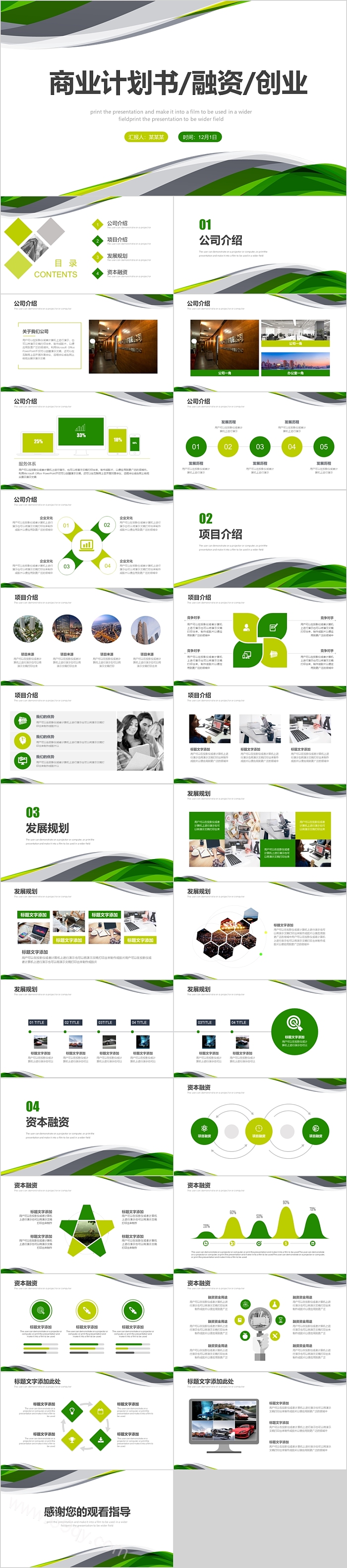 简约商业计划书融资创业模板