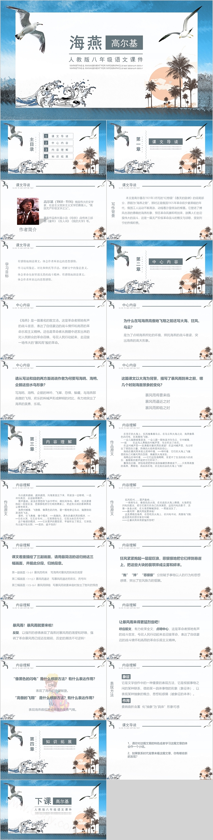 人教版八年级语文海燕PPT课件范本