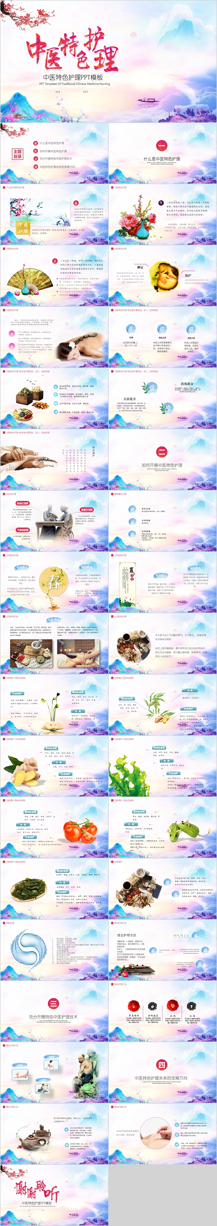 简约中医特色护理主题PPT模板