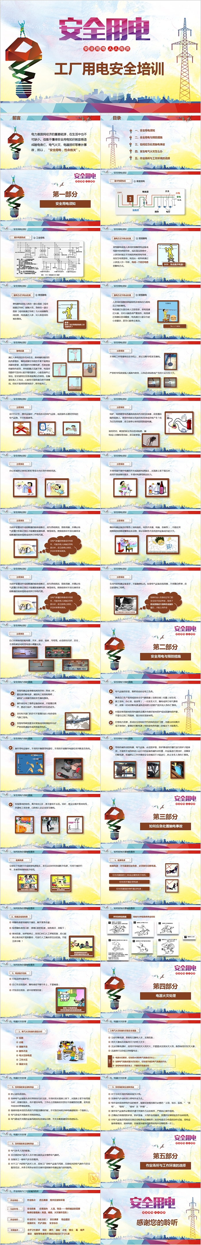 安全用电工厂用电安全培训PPT模板