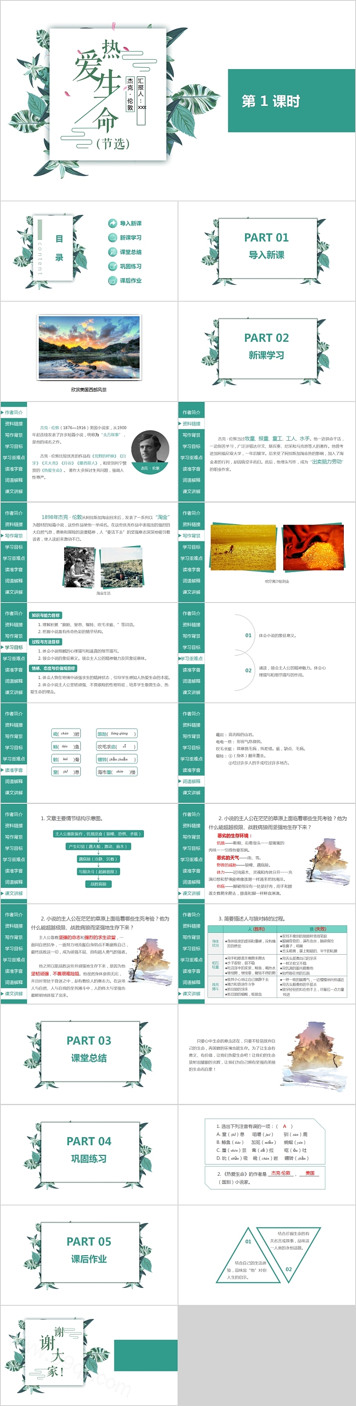 热爱生命语文教学课件PPT