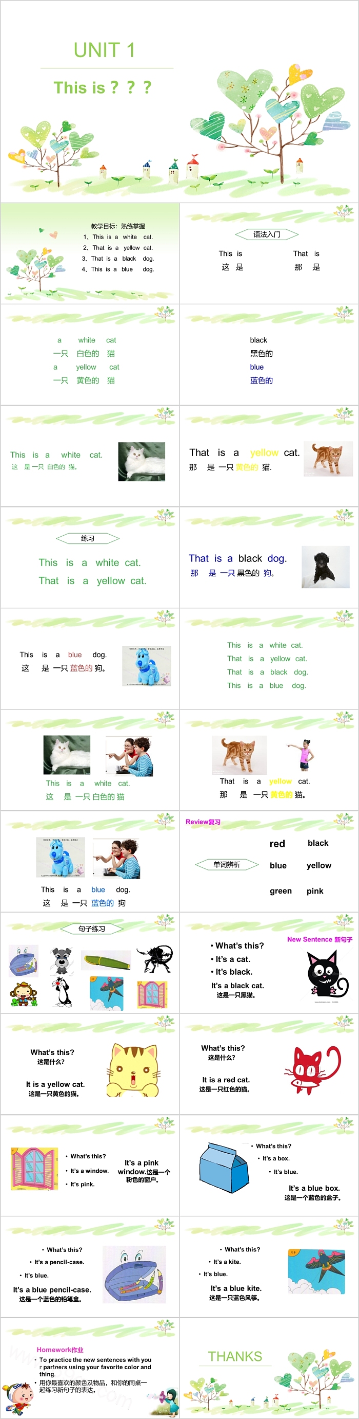 创意实用卡通初中英语课件this is