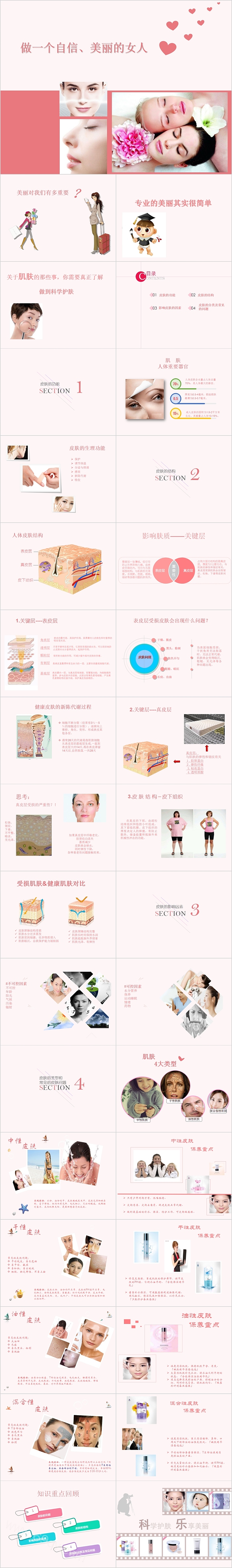 做一个自信美丽的女人皮肤管理PPT