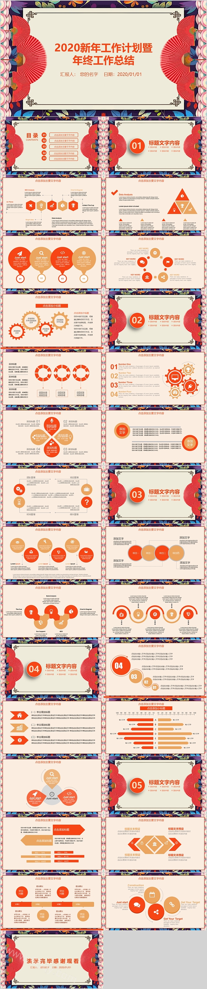 创意新年工作计划暨年终工作总结PPT模板