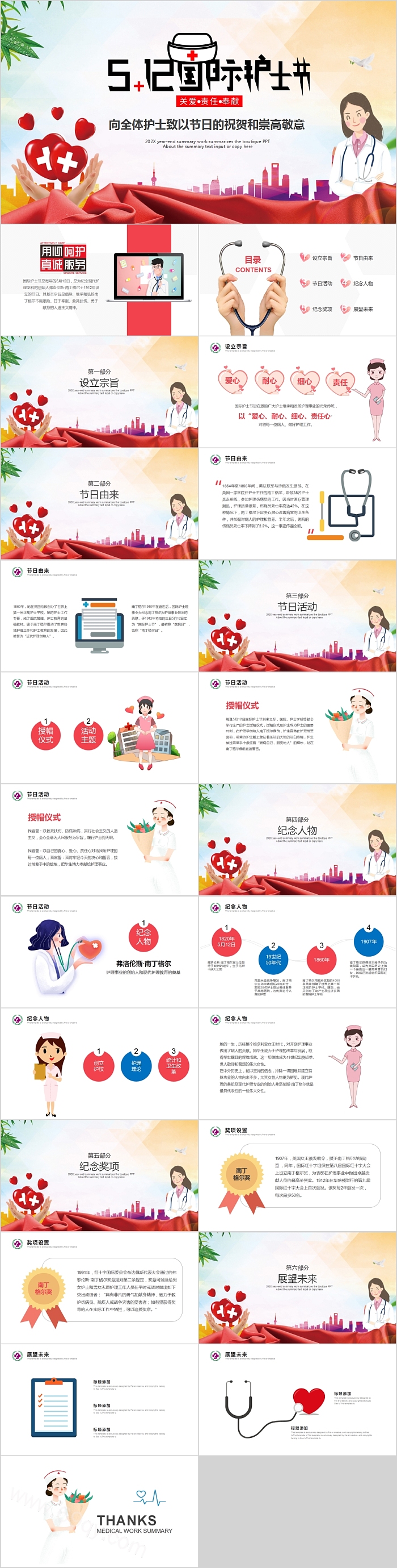 好看的512国际护士节活动PPT模板