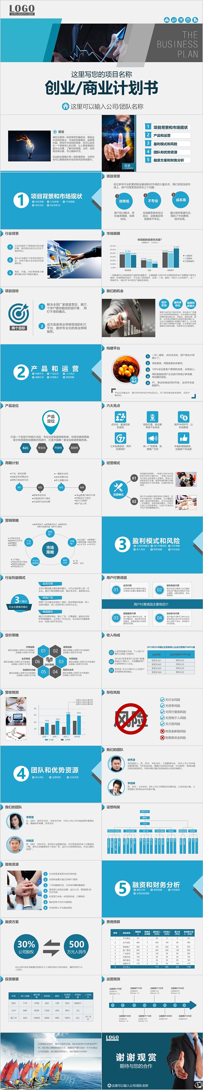 大气实用创意创业商业计划书