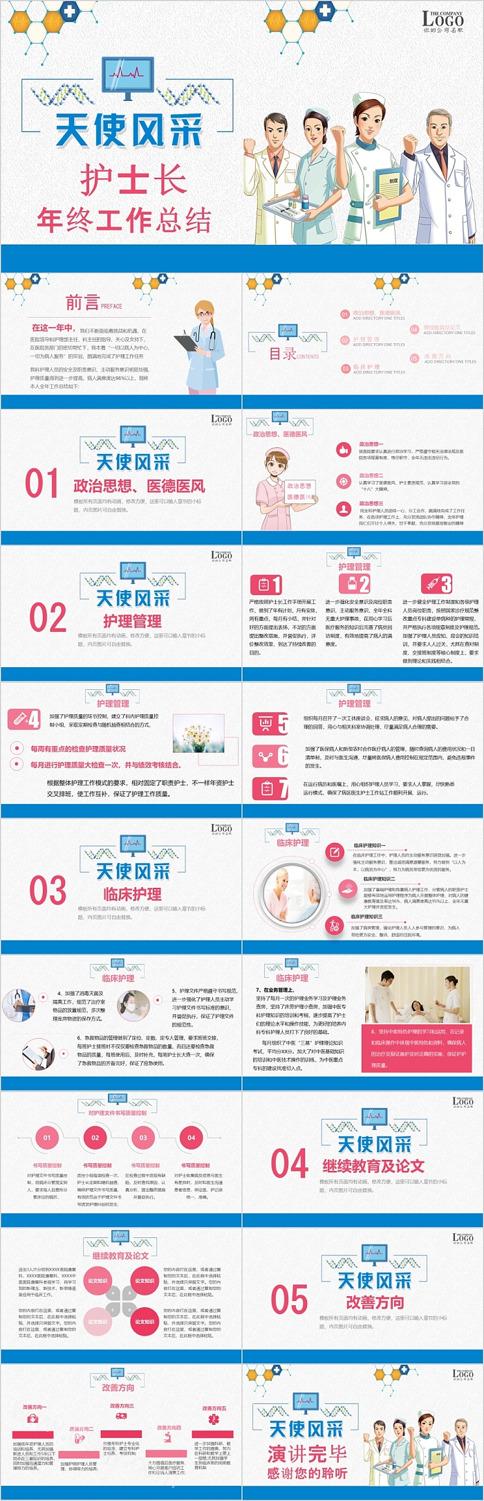 天使风采护士长年终工作总结PPT