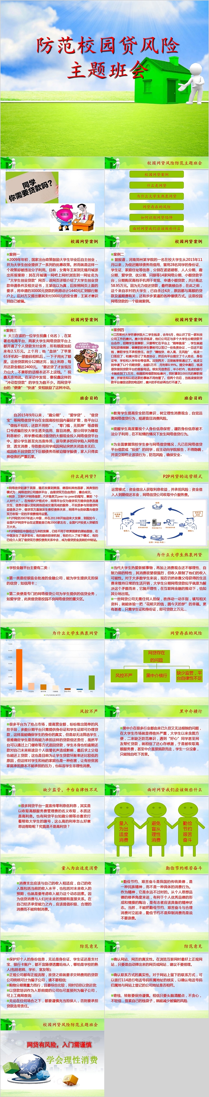 防范校园贷风险主题班会PPT模板