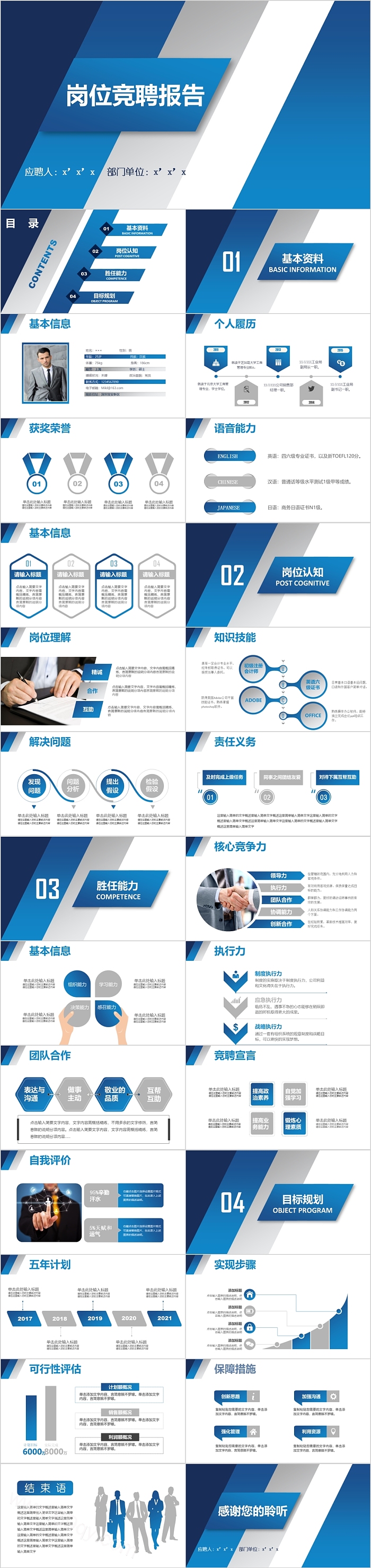 简约时尚岗位竞聘报告模板