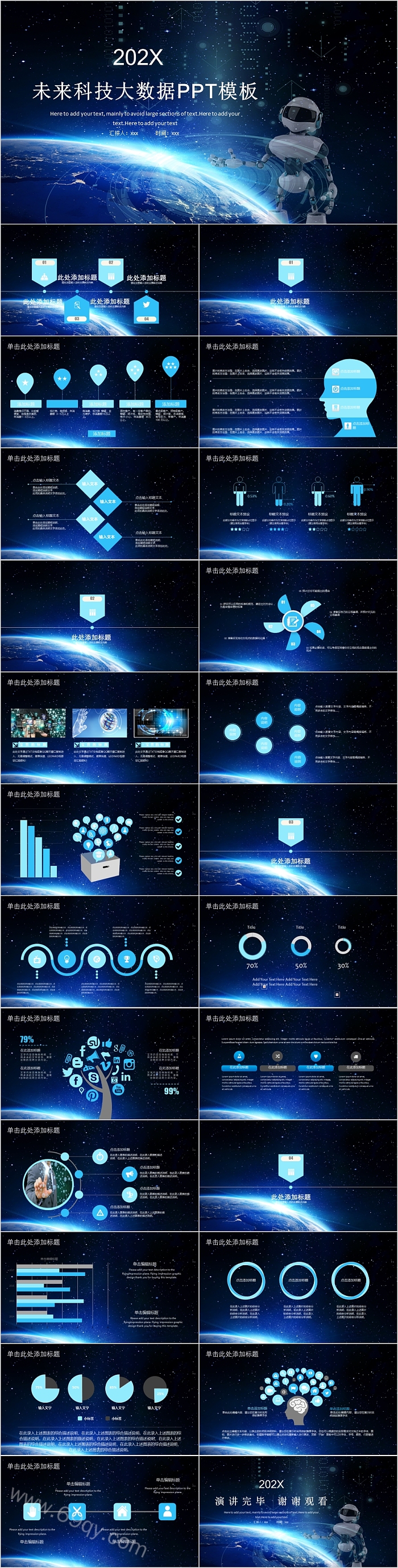 高端大气未来科技大数据PPT模板