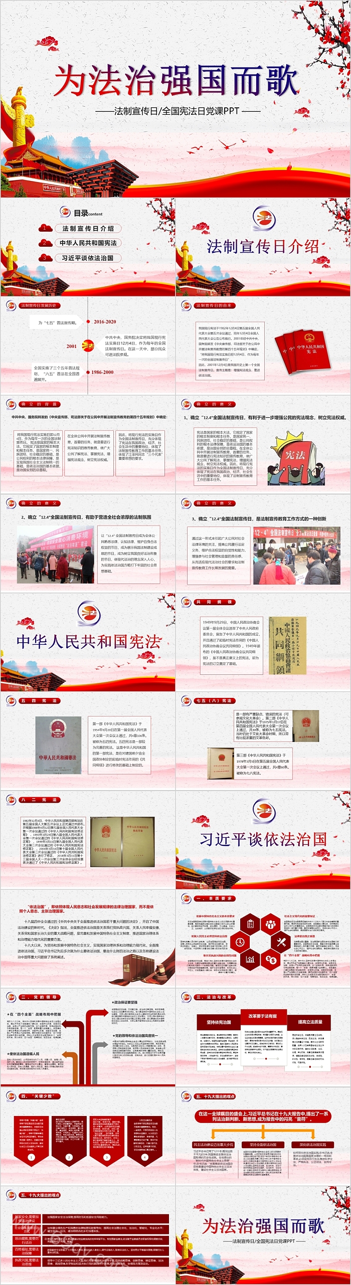 为法治强国而歌全国宪法日党课PPT