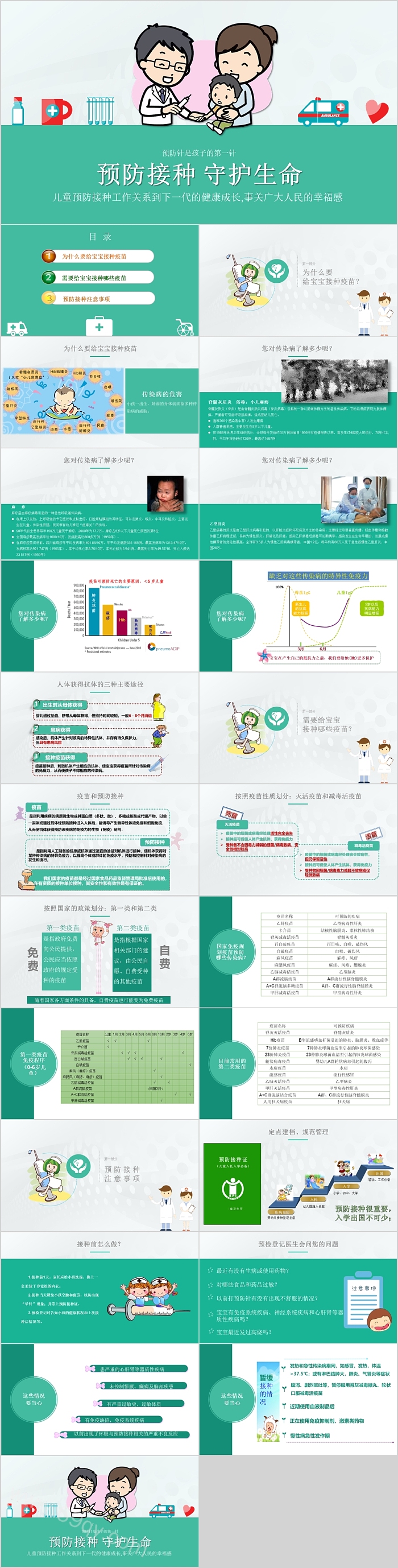 规范接种疫苗共建健康中国预防PPT模板