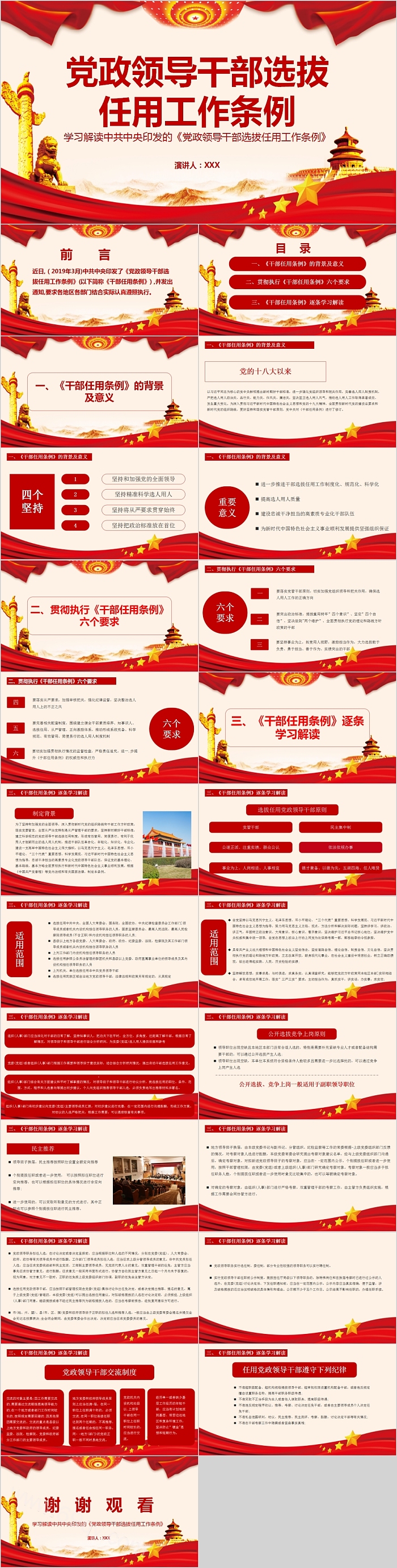 学习解读中共中央印发的《党政领导干部选拔任用工作条例》PPT模板