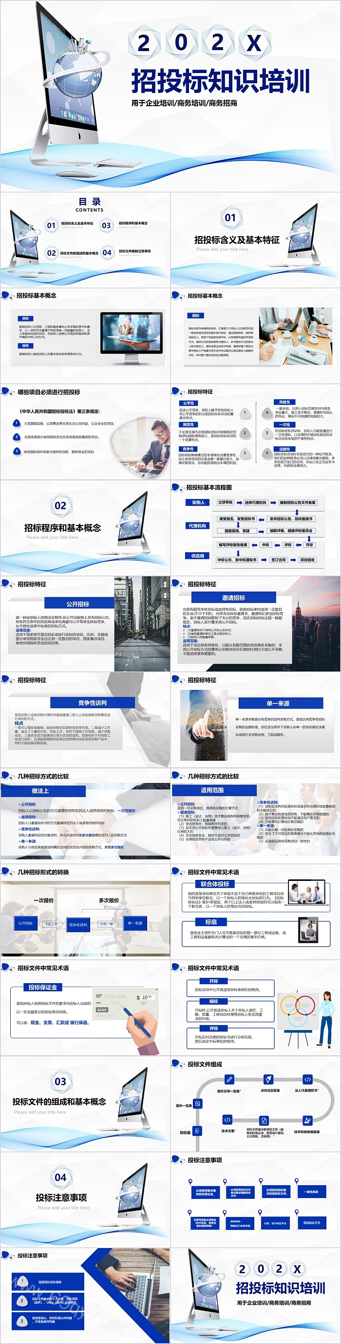 简约时尚招投标知识培训PPT模板