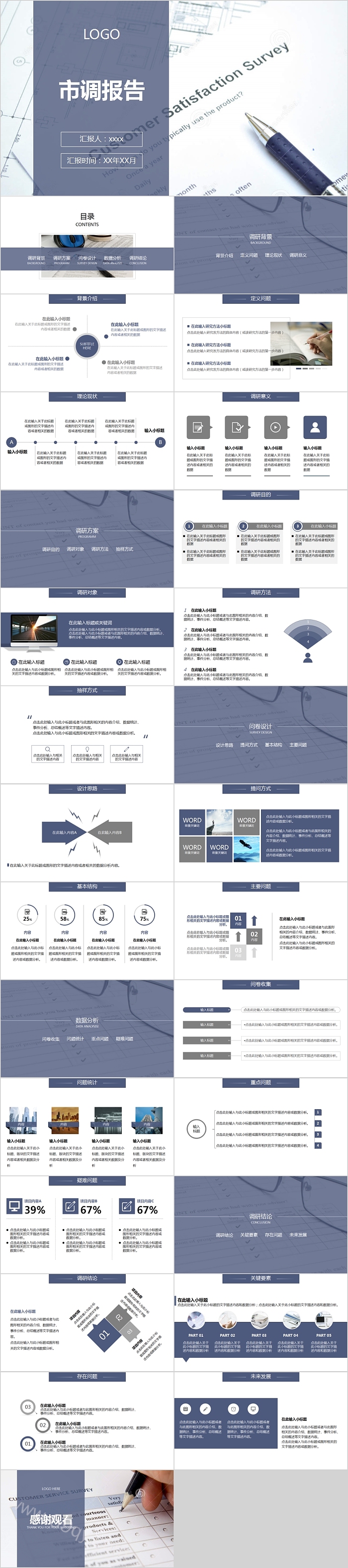 简约清新市场调查报告PPT模板