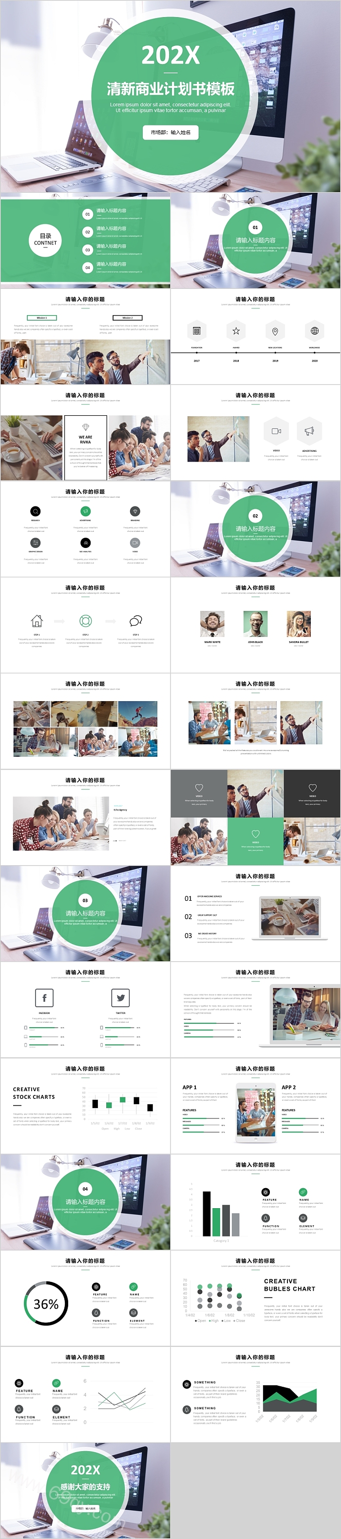高端清新商业计划书模板