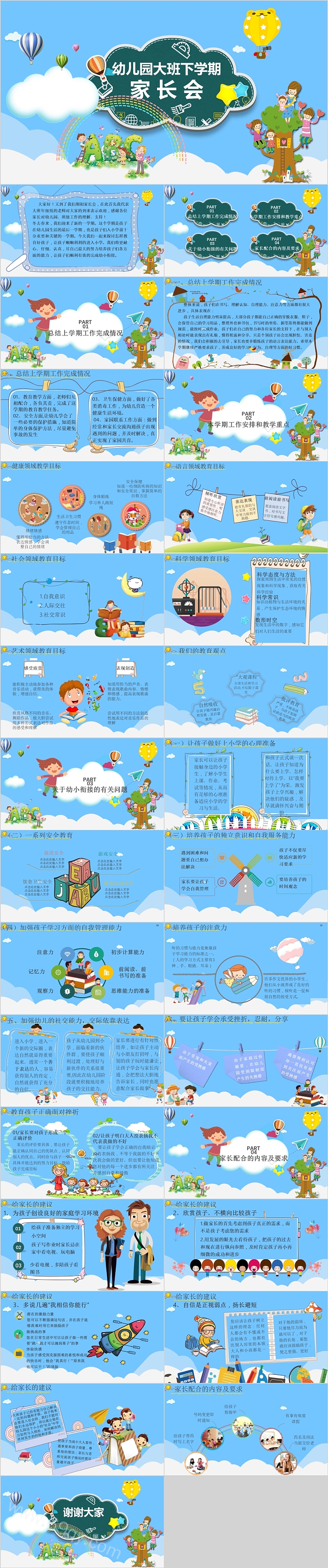 幼小衔接幼儿园大班下学期家长会PPT课件