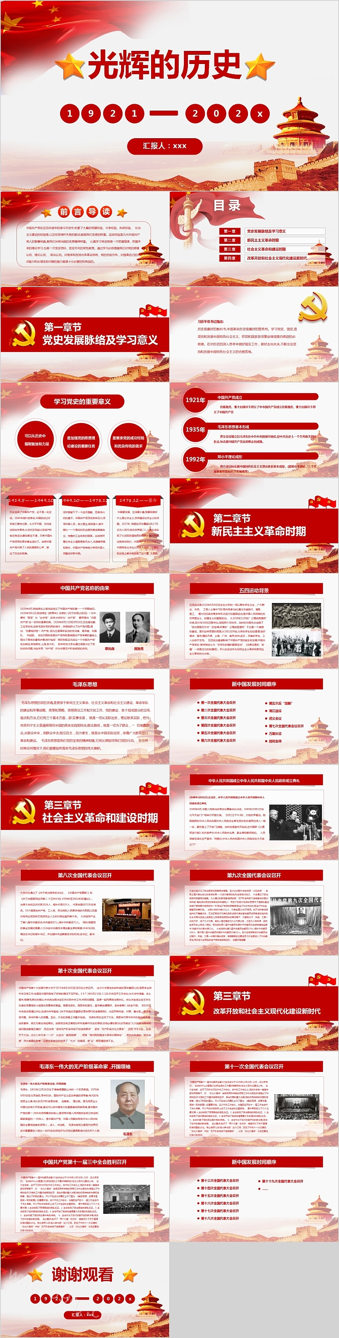红色党政风党的光辉历程中国共产党党史建党节党课PPT课件