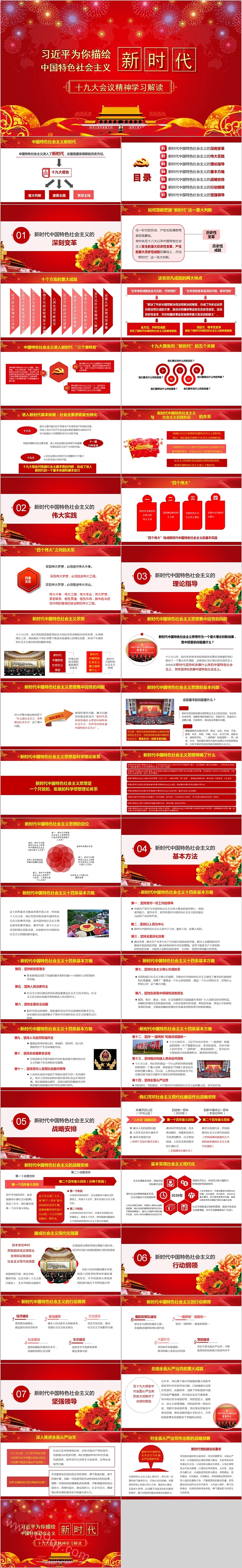 新时代十九大会议精神学习解读PPT模板