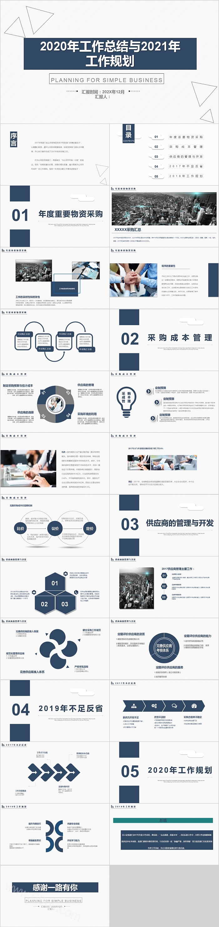 简约清新工作总结与工作规划PPT