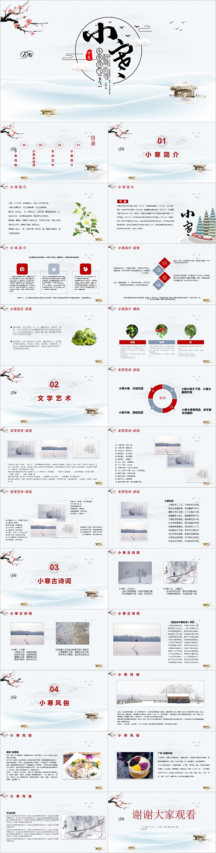简约小寒传统节气介绍PPT