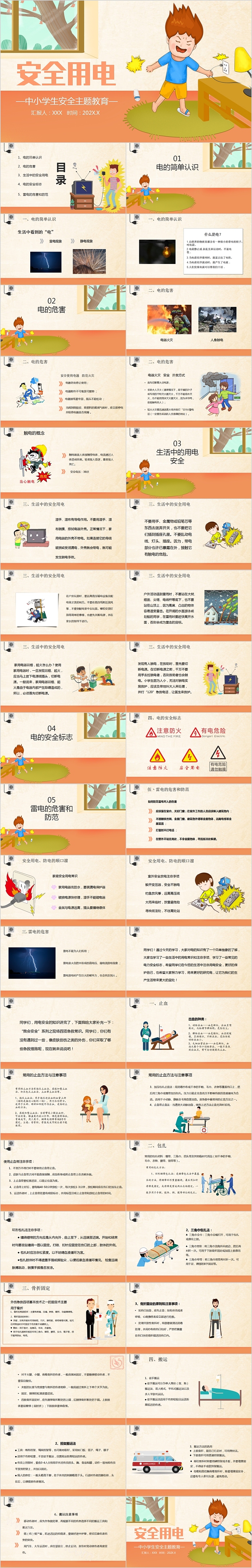 安全用电中小学生安全主题教育PPT模板