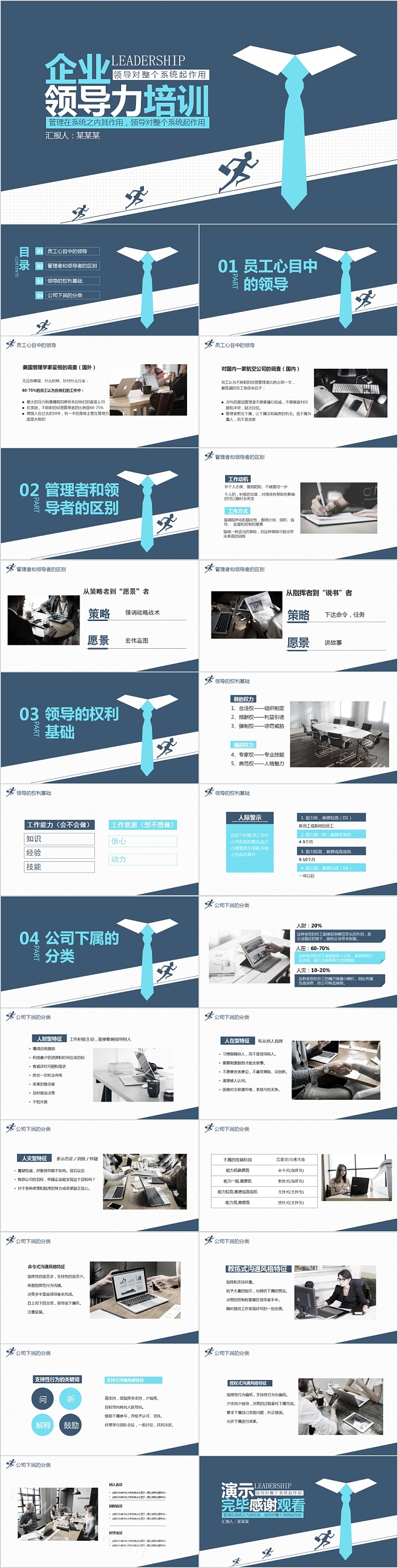 简约商务企业领导力培训PPT