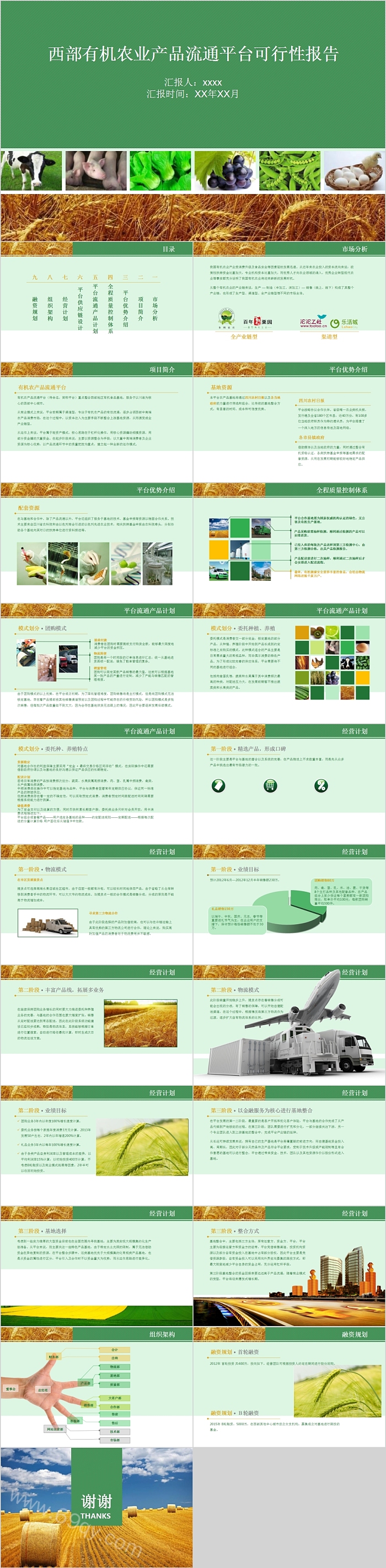 西部有机农业产品流通平台可行性报告PPT模板
