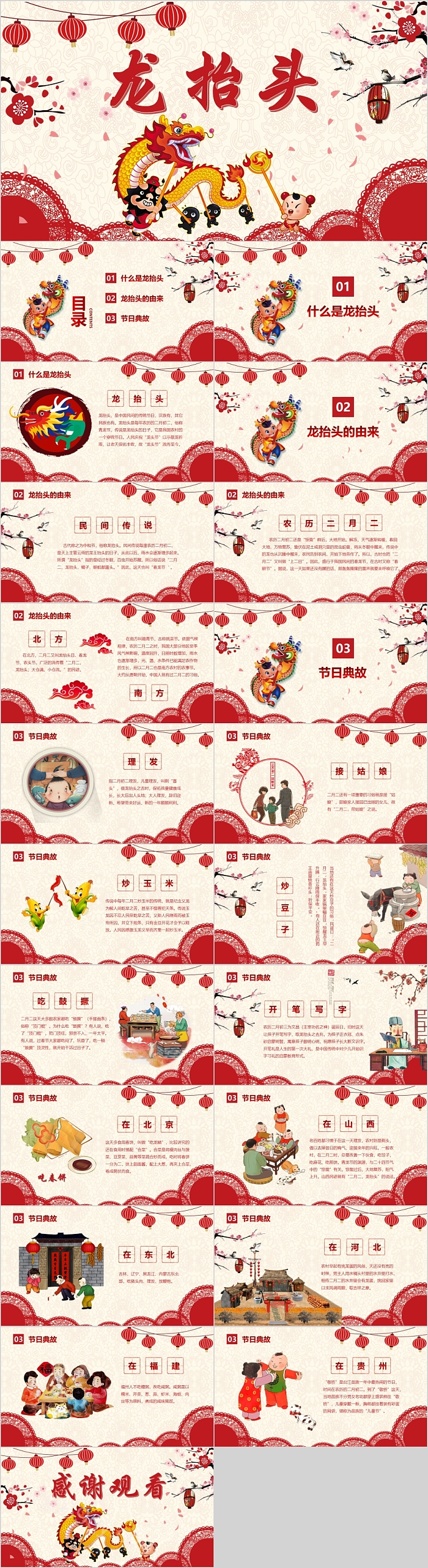 幼儿园大班中国传统文化节日二月二龙抬头介绍教育主题班会ppt课件