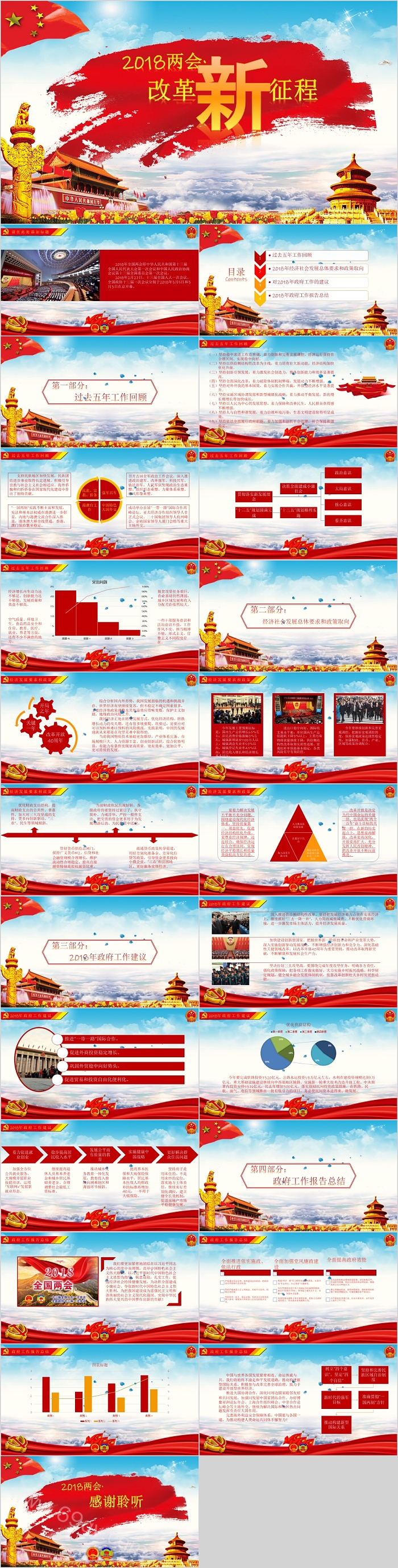 两会改革新征程政府党建PPT模板