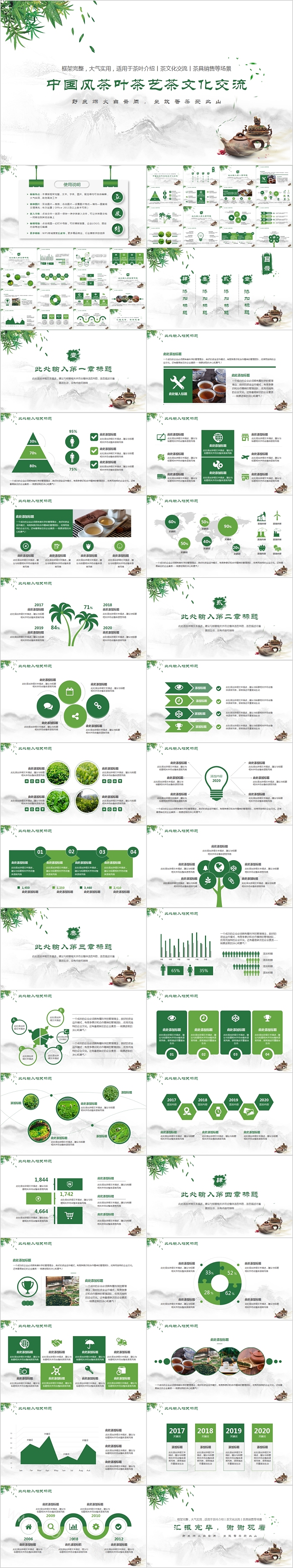 中国风茶叶茶艺茶文化交流PPT模板