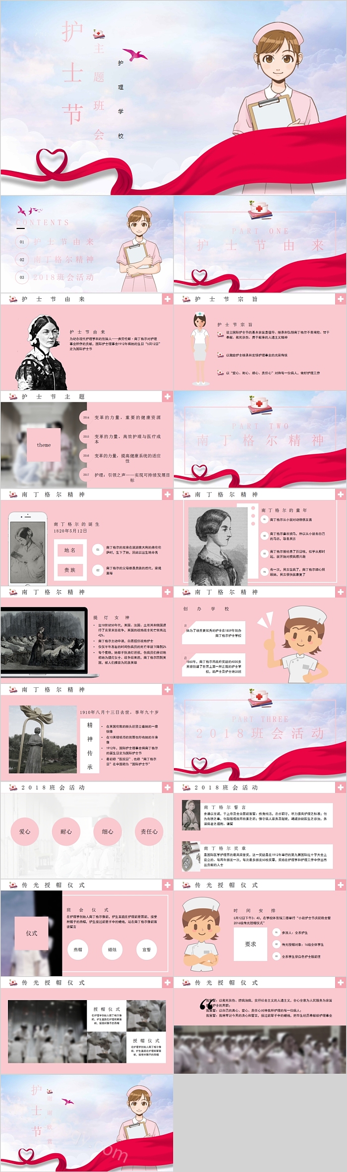 护士节主题班会活动PPT模板