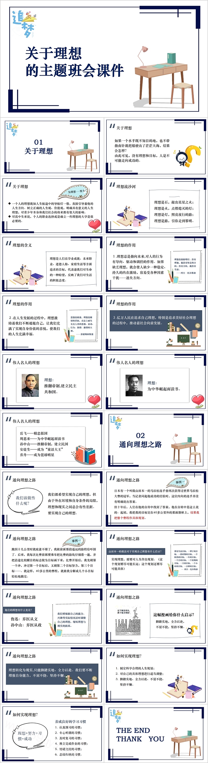 关于理想的主题班会PPT课件