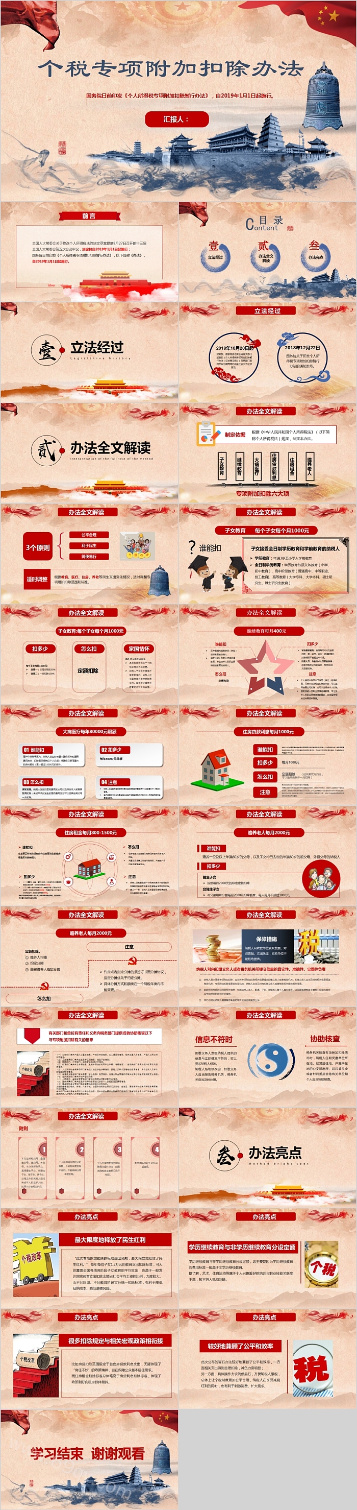 简约个税专项附加扣除办法PPT