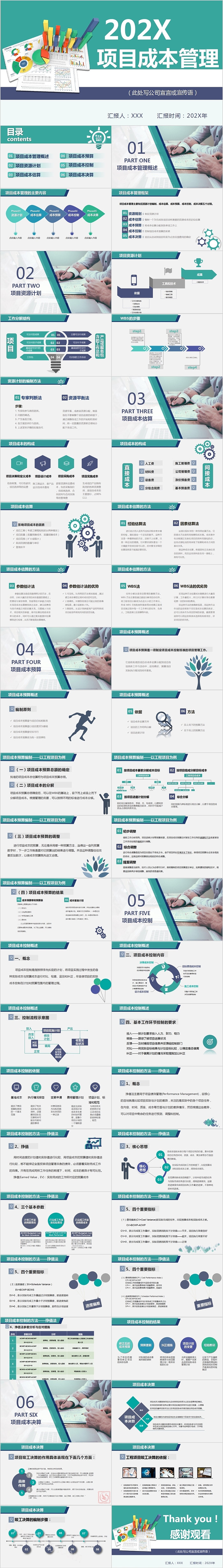 简约清新项目成本管理培训PPT模板