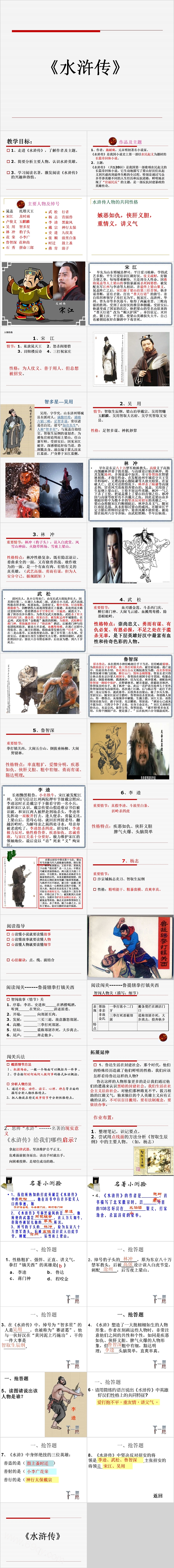 简约《水浒传》主要人物传记PPT课件