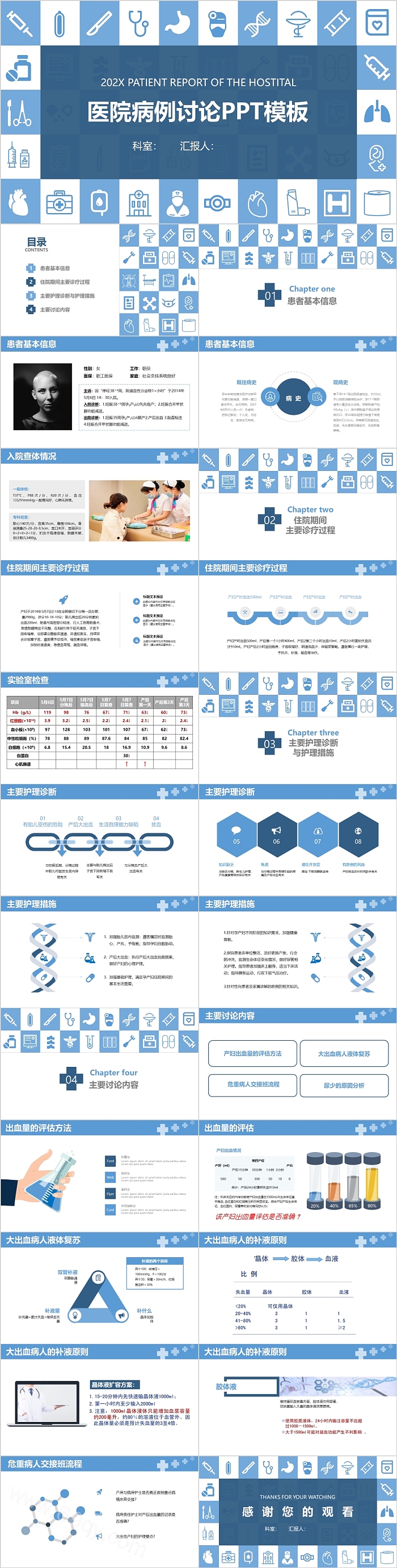 创意时尚风格医院病例讨论ppt模板