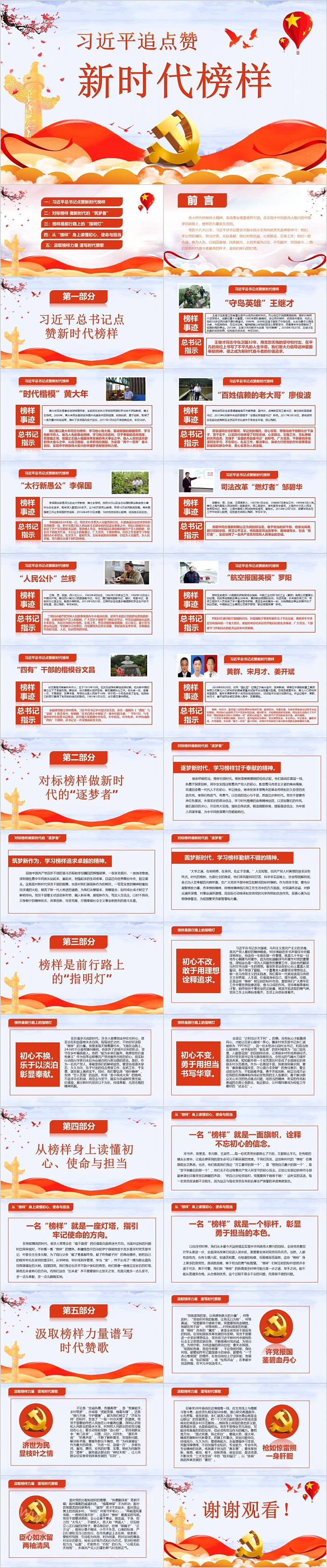 简约点赞新时代榜样PPT模板