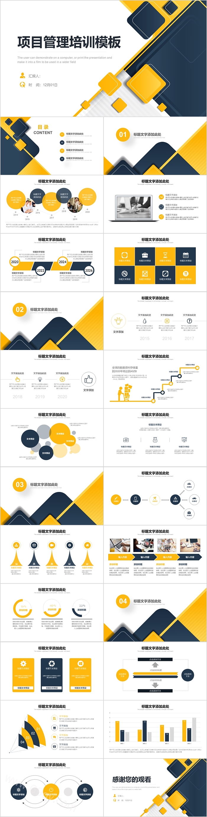 简约实用项目管理培训PPT模板