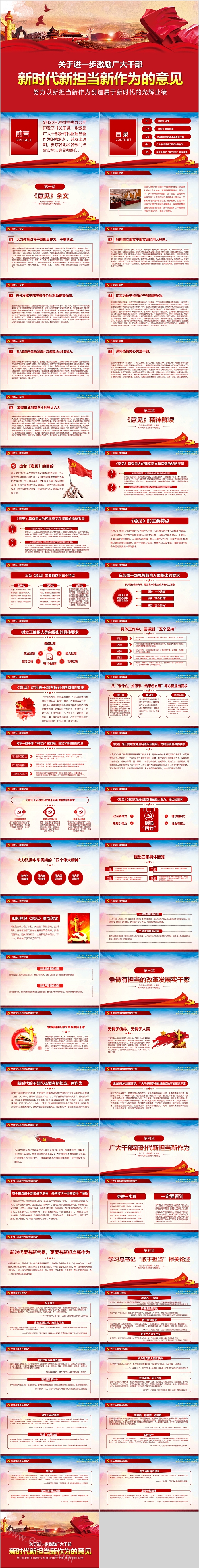 创意关于进一步激励广大干部 新时代新担当新作为的意见党课PPT