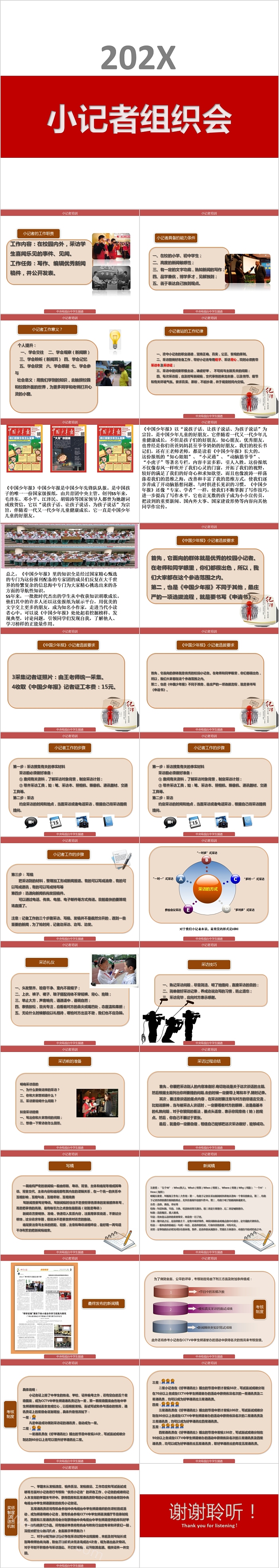 小记者培训小记者组织会PPT模板