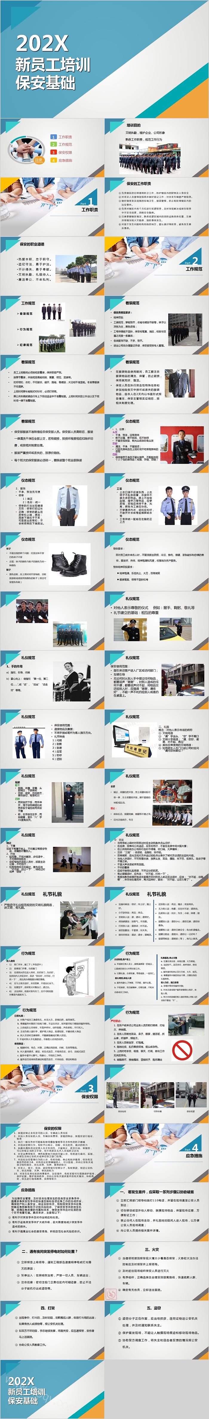 新员工培训保安基础培训PPT模板