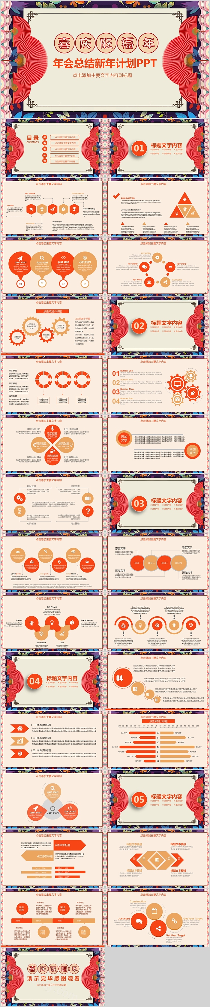 年会总结新年计划PPT模板
