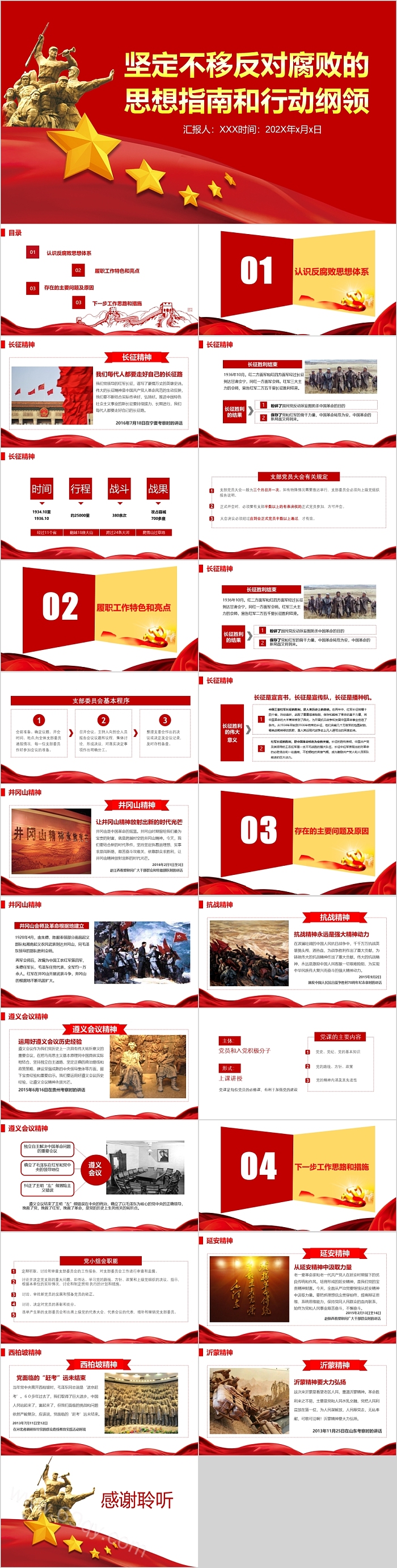 坚定不移反对腐败思想指南和行动纲领党课PPT