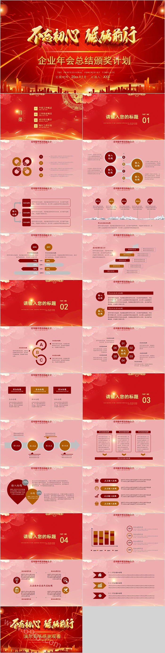 不忘初心企业年会总结颁奖计划模板