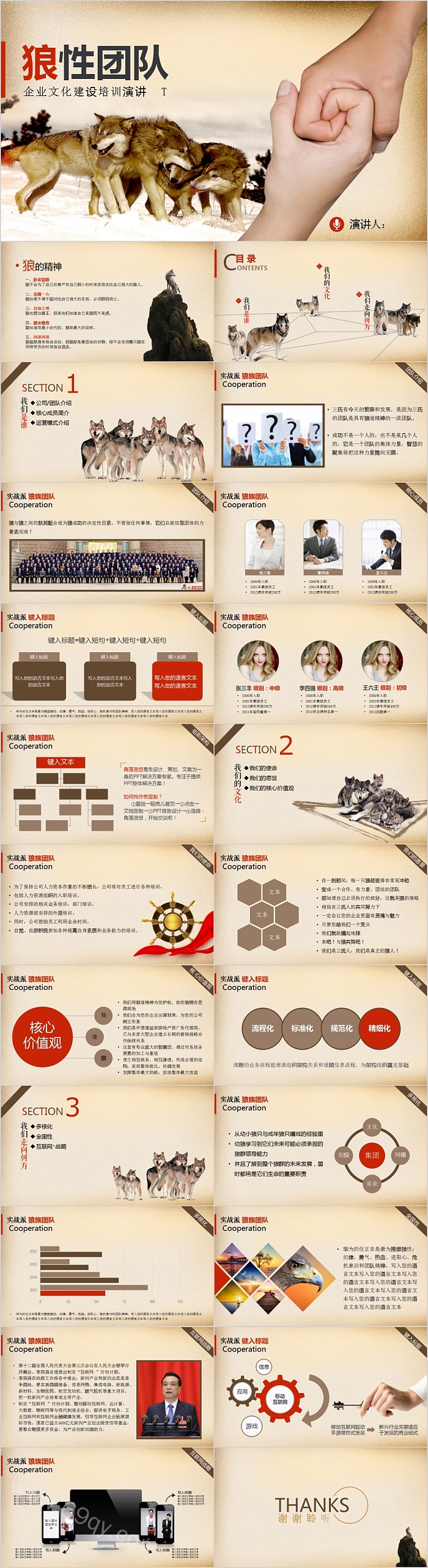 狼性团队企业文化建设培训演讲PPT