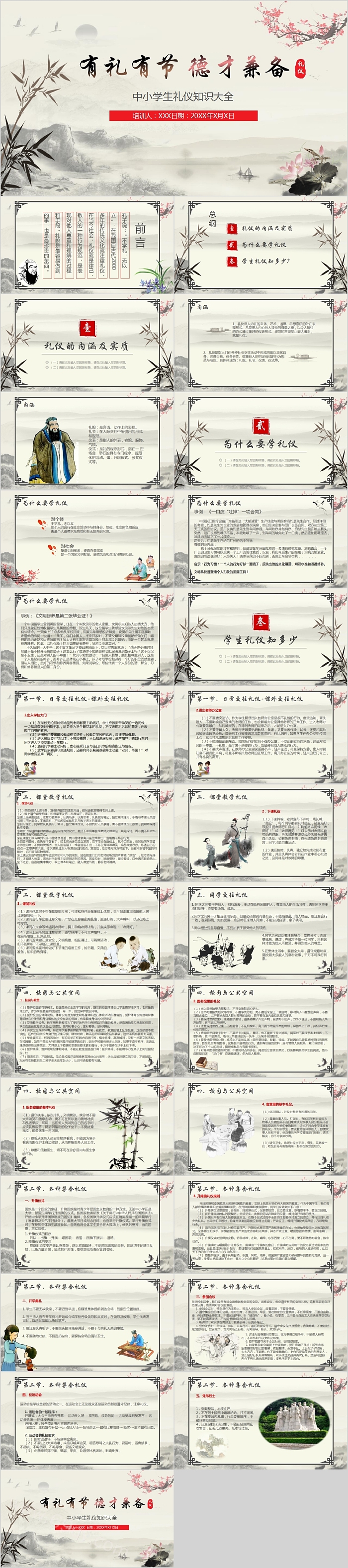 有礼有节德才兼备中小学生礼仪知识大全主题班会PPT