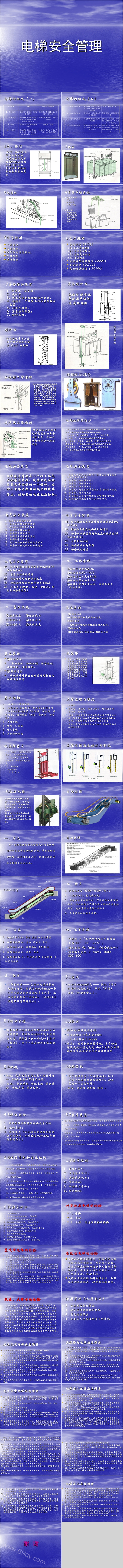 简约蓝色电梯安全管理PPT模板