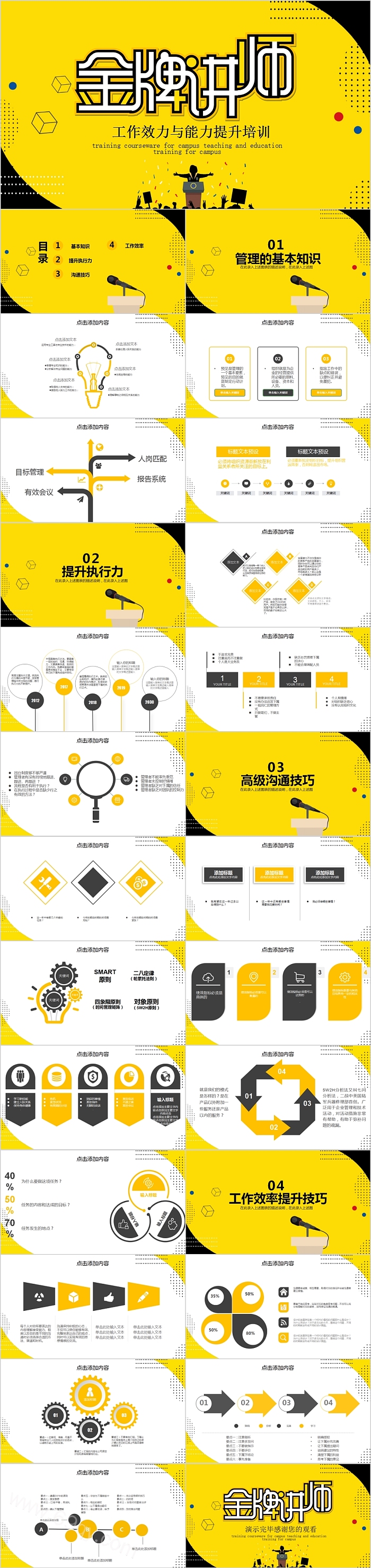 简约清新工作效力与能力提升培训PPT